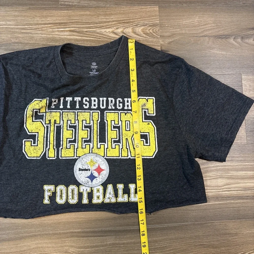 Pittsburgh Steelers NFL Team Logo Womens Crop Top Cut T Shirt